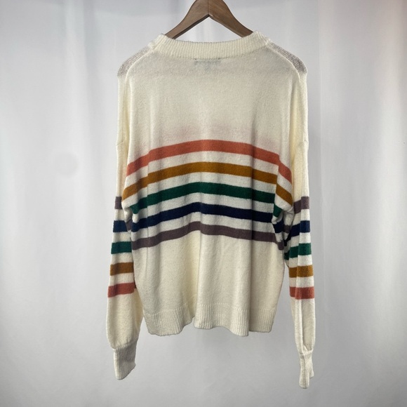 Lulus Heart to Heart Striped Sweater in Ivory Multi Size Small - Picture 7 of 10